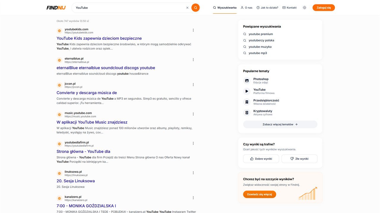 Wyniki wyszukiwania Findnij dla zapytania YouTube